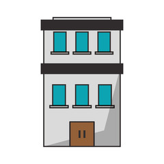 Building with windows icon. Architecture city and urban theme. Isolated design. Vector illustration