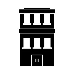 Building with windows icon. Architecture city and urban theme. Isolated and silhouette design. Vector illustration