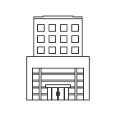 Building with windows icon. Architecture city and urban theme. Isolated and silhouette design. Vector illustration