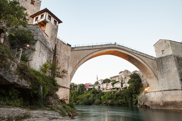 Fototapeta na wymiar The old bridge in Mostar, Bosnia and Herzegovina 
