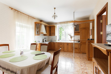 Kitchen combined with dining room