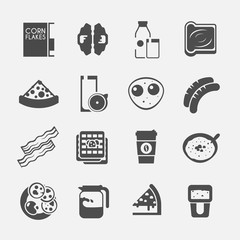 Breakfast black icons