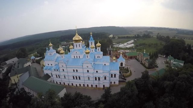 Bird's eye view of St Dukhovskoi Pochayiv Monastery
