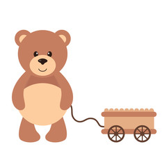 cartoon bear with a wheelbarrow