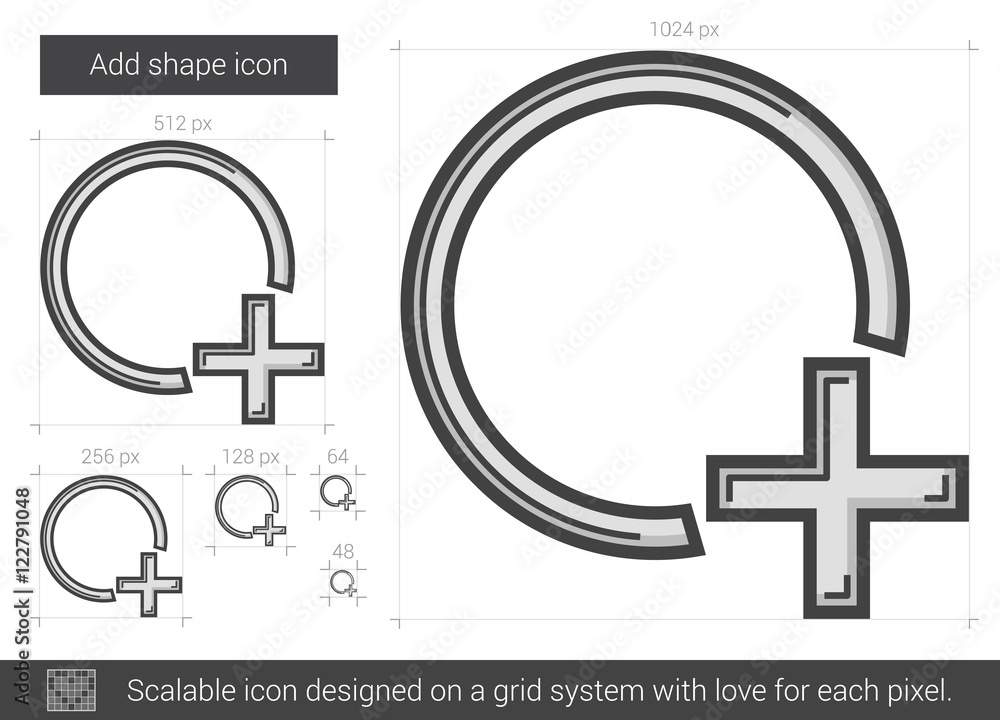Poster add shape line icon.