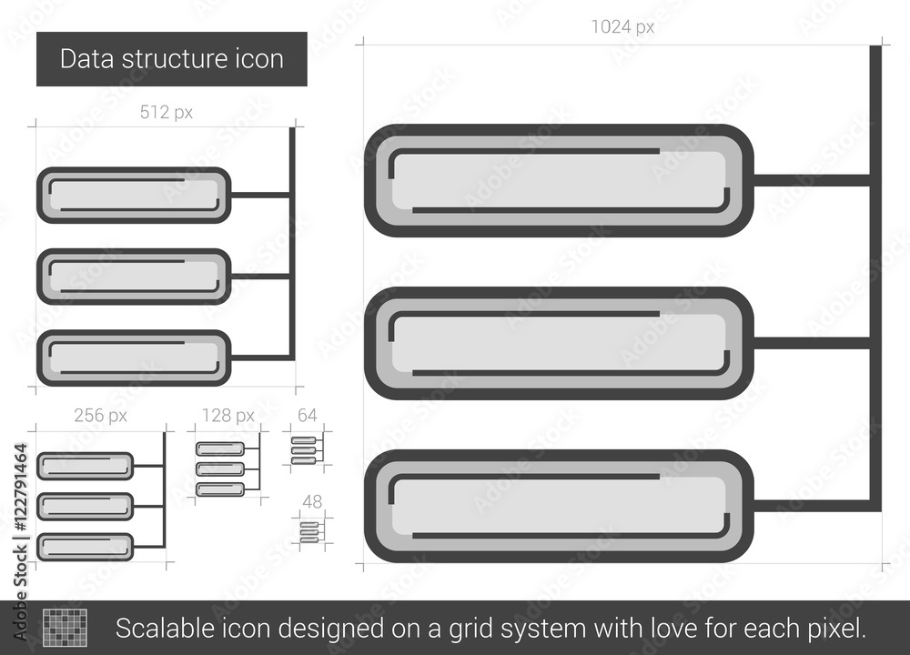 Poster data structure line icon.