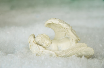 sleeping white angel decoration