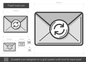 Fresh mail line icon.