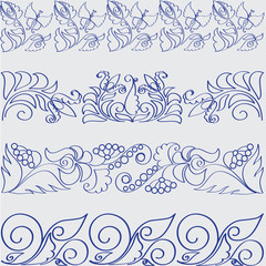 Abstract ornament. 4 vector border design