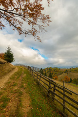 Obraz premium Idyllic autumn scenery in remote mountain area in Transylvania