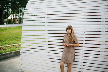 beautiful girl posing in the park