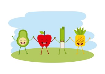 food character menu icons vector illustration design