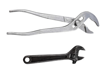 Set of wrenches isolated on the white background