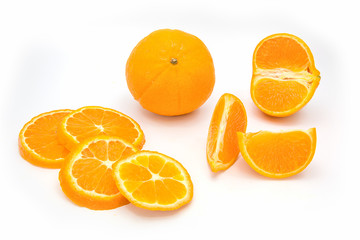 Orange fruit isolated on white background