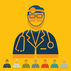Flat design: doctor