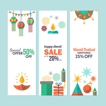 Diwali Hindu festival sale banner design for social media