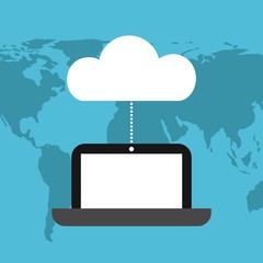 laptop computer technology icon vector illustration design