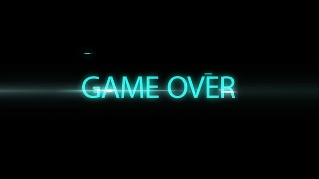 4k Video Game Over screen