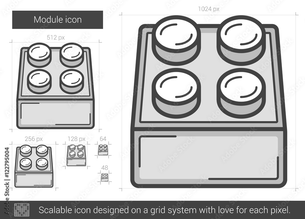 Poster module line icon.