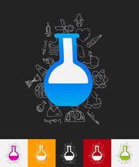 tube paper sticker with hand drawn elements