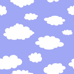 Seamless blue background with clouds