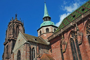 Fototapeta na wymiar Selestat, Alsazia - la cattedrale, Francia