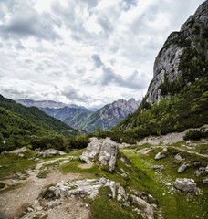 Fototapeta na wymiar View from the Vršič pass, Triglav National Park, Slovenia