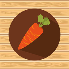 orange carrot vegetable food over wooden background. vector illustration