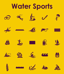 Set of water sports simple icons