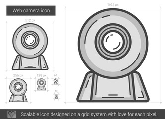 Web camera line icon.