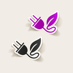 realistic design element: eco plug leaf