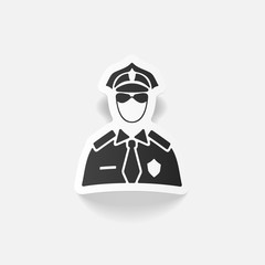 realistic design element. police officer