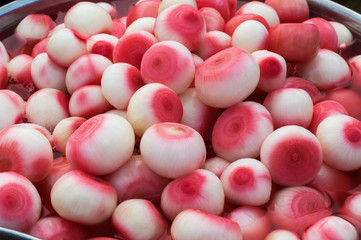 Pickled onion pile