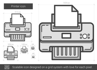 Printer line icon.