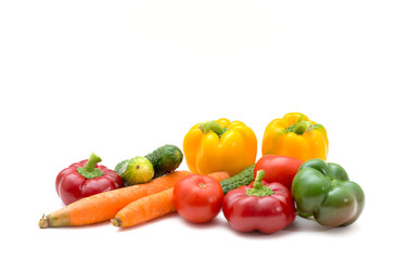 Fresh vegetables isolated on white