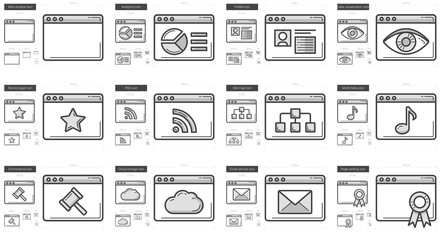 Application line icon set.