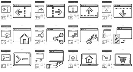 Application line icon set.