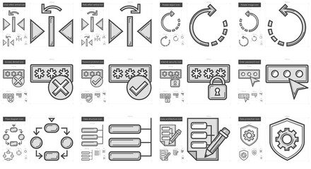 Content Edition line icon set.