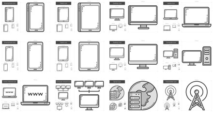 Gadgets line icon set.