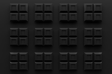 black square block box  modern technology black abstract 3d  bac