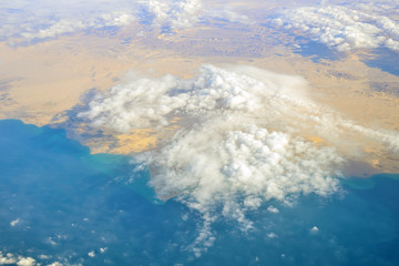 Aerial view. Sea and Coast - beautiful top view from the window