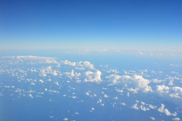 Fototapeta na wymiar Aerial view. Sea and Coast - beautiful top view from the window of plane