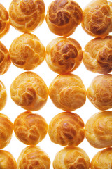 profiteroles isolated on white as background