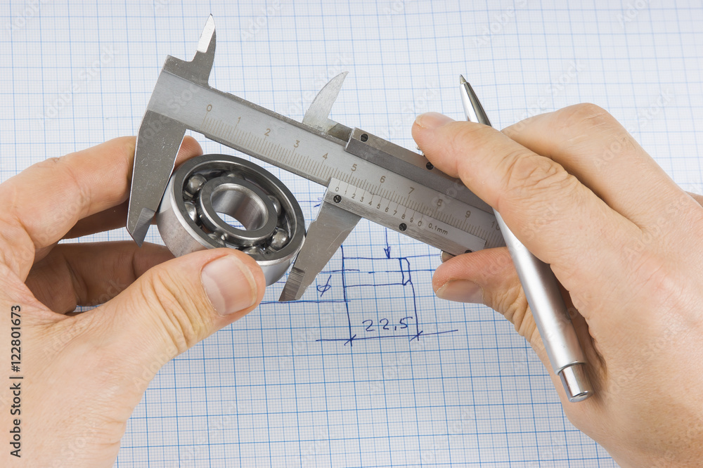 Poster calipers, bearing and square