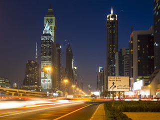 Fototapeta na wymiar Modern skyscrapers, Sheikh zayed road