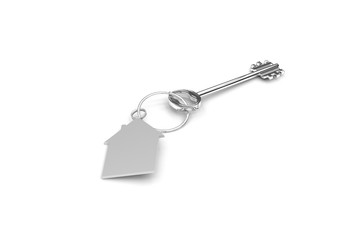 3d illustration of a key to the door, happiness, love and home