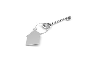 3d illustration of a key to the door, happiness, love and home