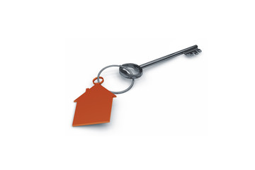 3d illustration of a key to the door, happiness, love and home
