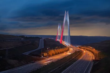 Deurstickers Third Bridge at Istanbul, Yavuz Sultan Selim Bridge © Koraysa