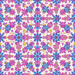 Fototapeta na wymiar Stylized Floral Ornate Seamlees Mosaic Patterm